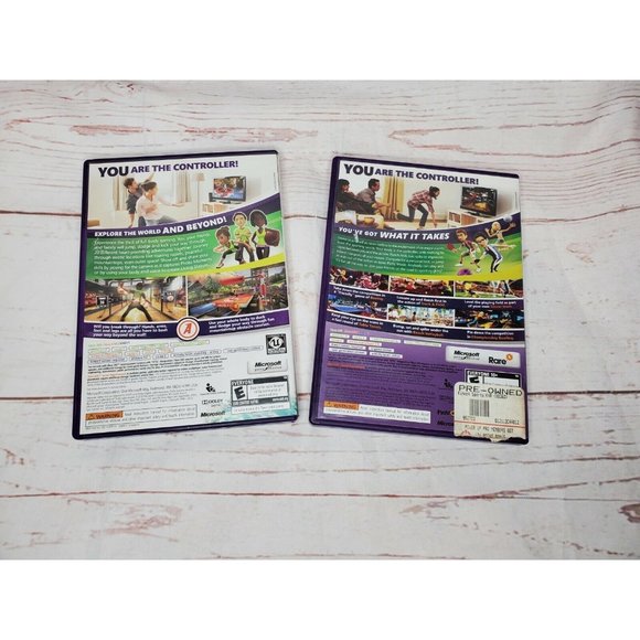 Lot Of 2 Xbox 360 Live Kinect Adventures And Sports Video Game Bundle - Picture 2 of 12